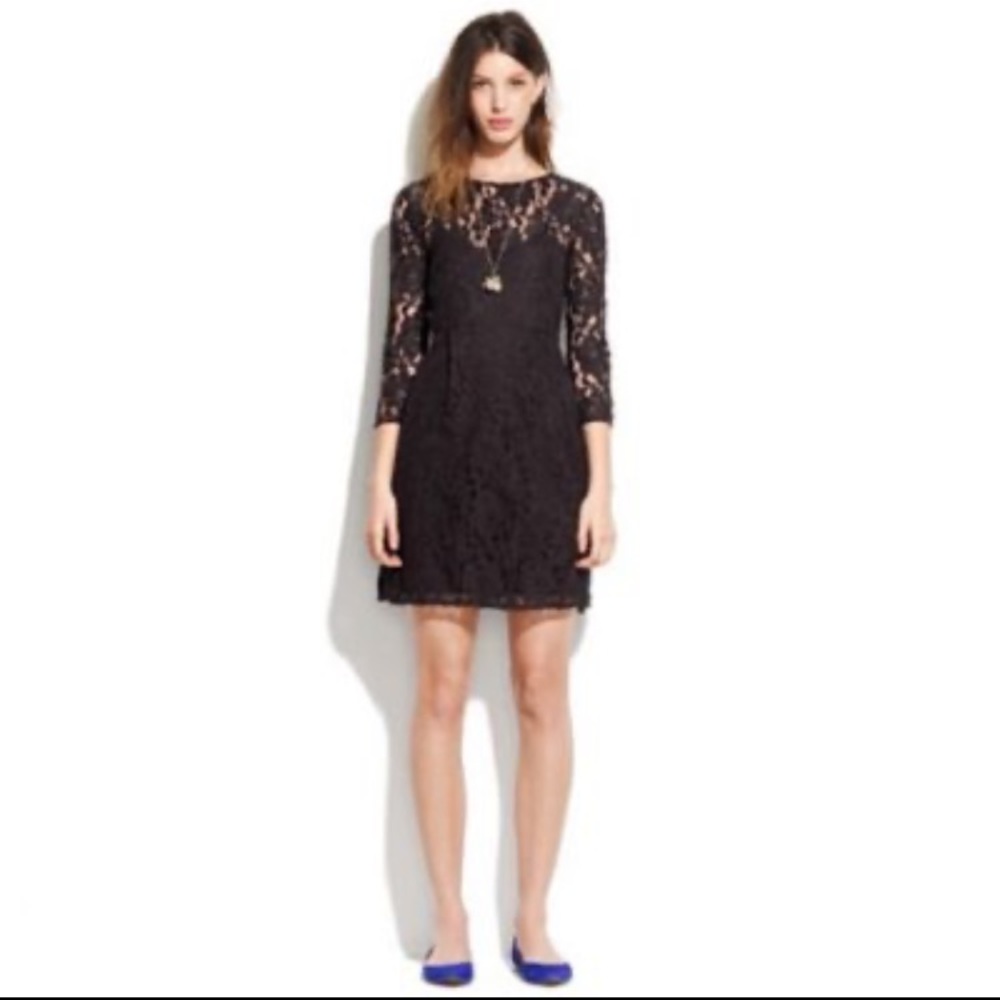 Madewell Deep Navy Lace Dress With Slip. Size 2.